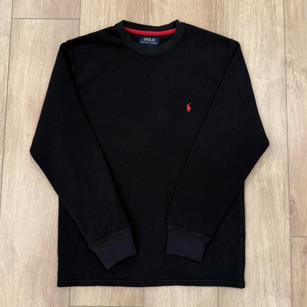 Polo Ralph Lauren Black Long Sleeve Thermal Shirt Size large